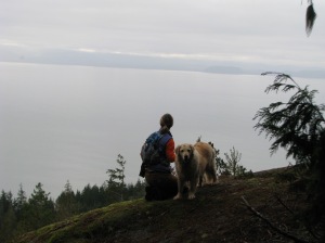 Enjoying the view with my dog Ash. One of my favourite hikes behind my house. 